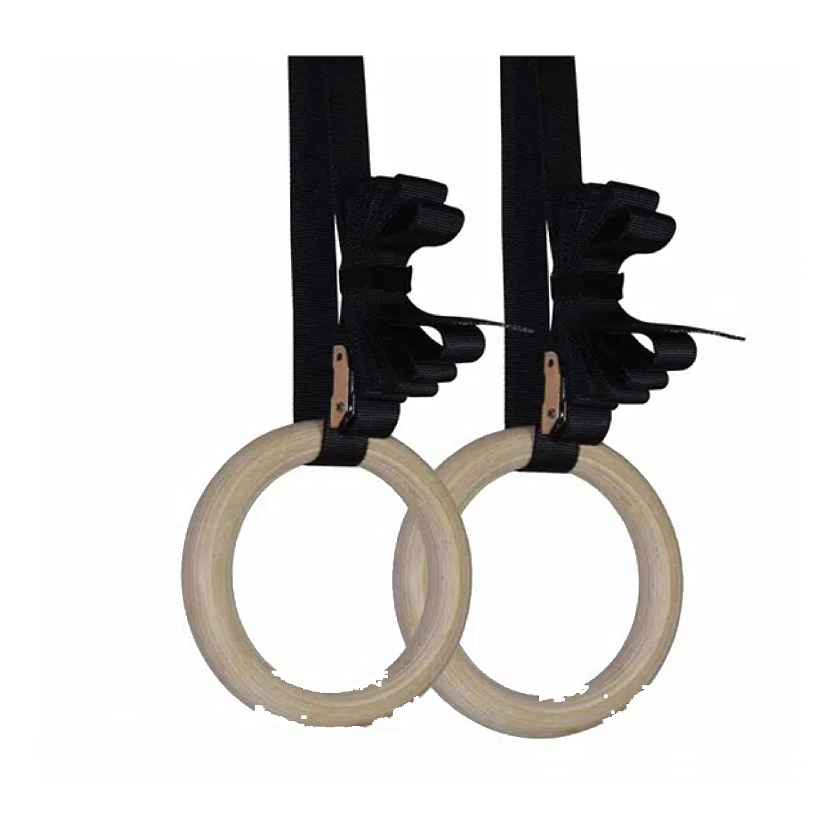 1 Pair Birch Wood Gymnastic Rings Pull Up GYM Ring for Home Fitness Strength Training