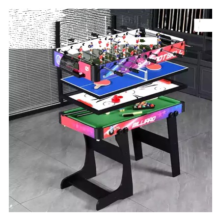 4 In 1 Foldable Multi Games Pool/Table Tennis/Soccer & Air Hockey (4 Feet)