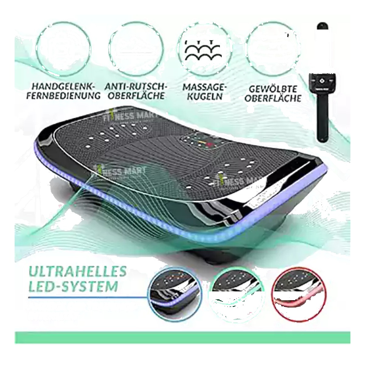 4D Vibrations Platte Massager with 3 Powerful & Silent Motors