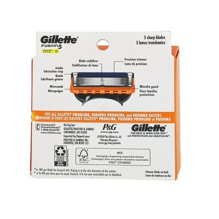 Gillette Fusion5 Power Razor Blade Refills – 8 Cartridges Pack