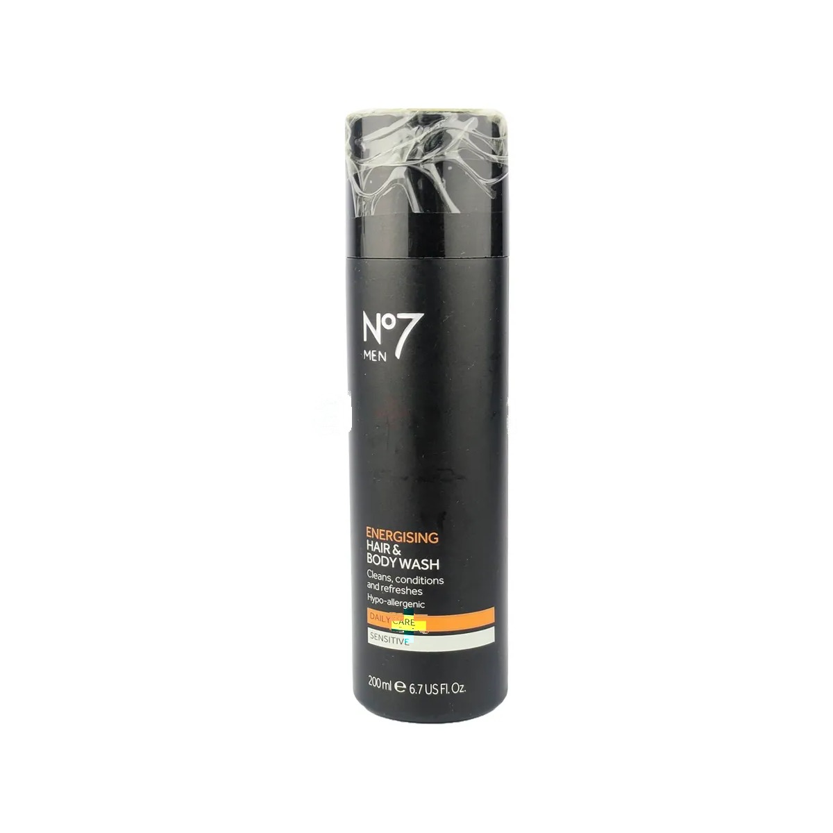 No7 Men Energizing Hair and Body Wash 200mL – Made in UK | Refreshing Shampoo & Body Cleanser for Hair and Body