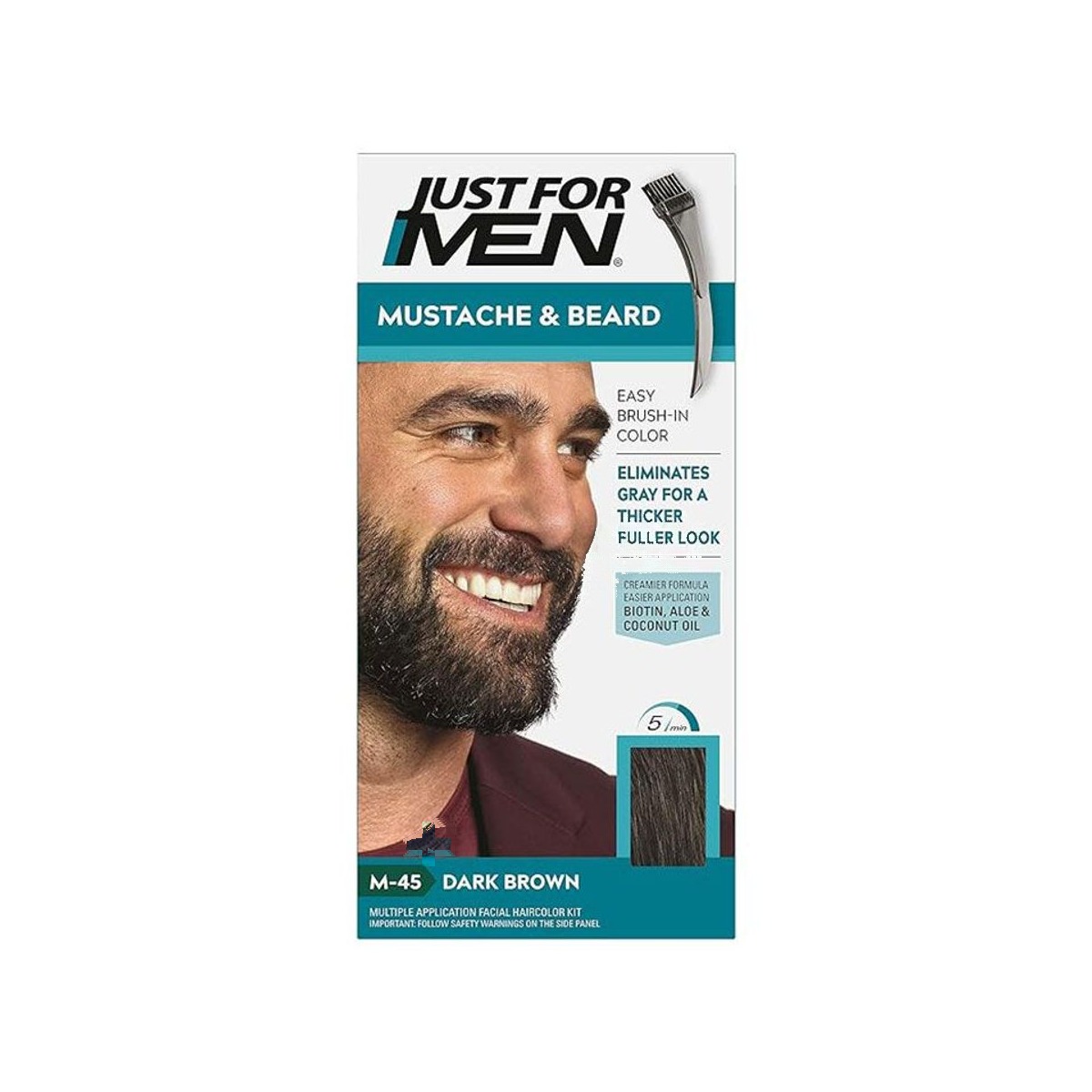 Just for Men Color Gel Mustache & Beard M-45 Dark Brown Black