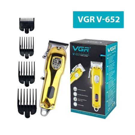 VGR V- 652 Digital Display Professional Cordless Hair Clipper Trimmer for Men