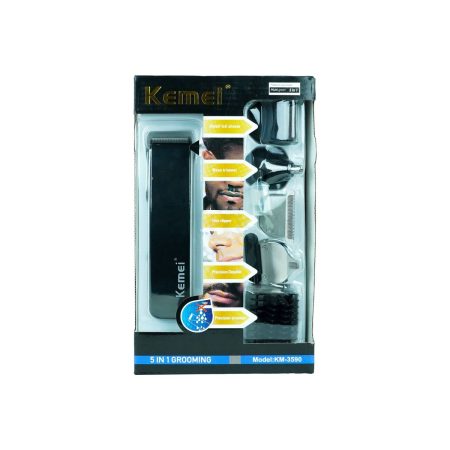 Kemei KM-3590 Multi-Groom 5 in 1 Rechargeable Hair & Beard Trimmer