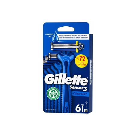 Gillette Sensor 3 Comfort Men's Disposable Razors 6's Pack