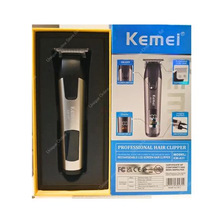 Kemei KM-431 Rechargeable LCD Screen Professional Hair Trimmer for Men