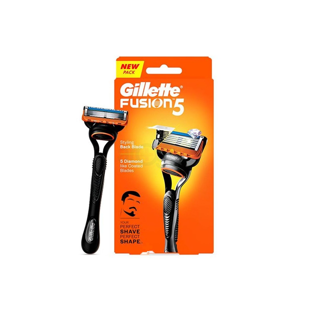 Gillette Fusion 5 Razor with Styling Black Blade & 5 Diamond Like Coated Blades