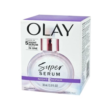 Olay Super Serum Night 30ml – 5-in-1 Night Serum with Salicylic Acid, Niacinamide & Peptides for Clear, Bright Skin