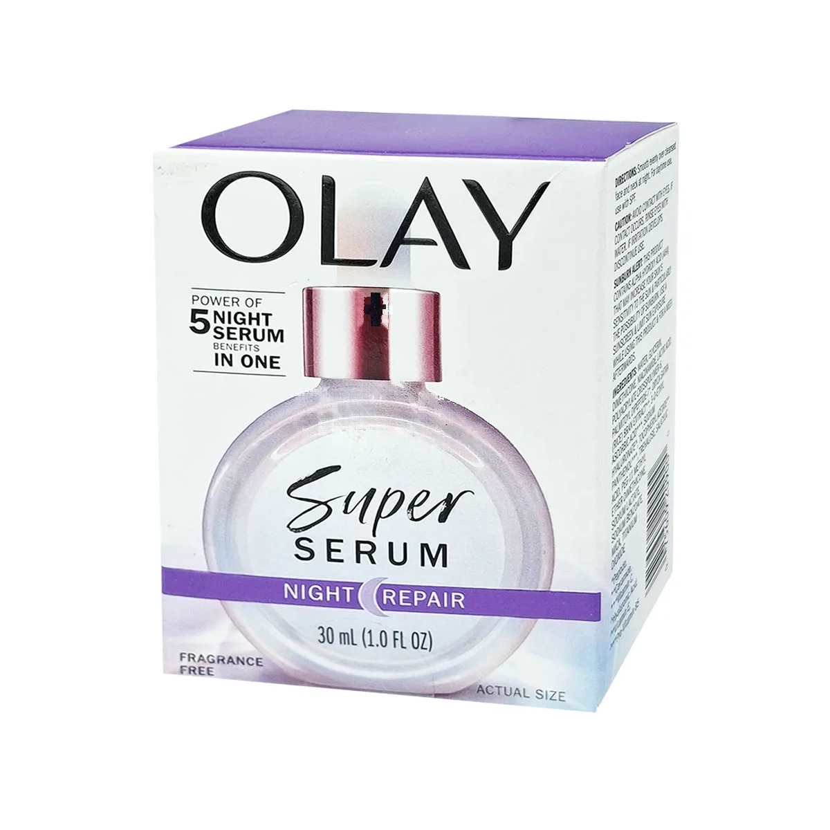 Olay Super Serum Night 30ml – 5-in-1 Night Serum with Salicylic Acid, Niacinamide & Peptides for Clear, Bright Skin