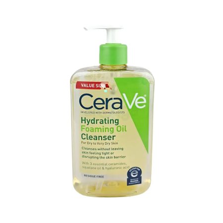 CeraVe Hydrating Foaming Oil Cleanser for Dry to Very Dry Skin – 473ml (Made in USA)