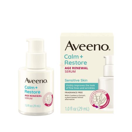 Aveeno Calm + Restore Fragrance Free Age Renewal Serum for Sensitive Skin
