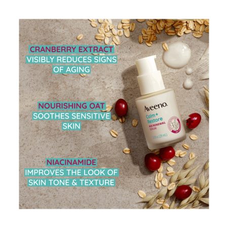 Aveeno Calm + Restore Fragrance Free Age Renewal Serum for Sensitive Skin