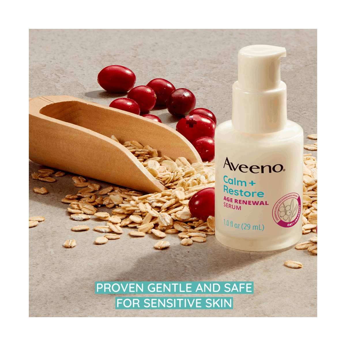 Aveeno Calm + Restore Fragrance Free Age Renewal Serum for Sensitive Skin