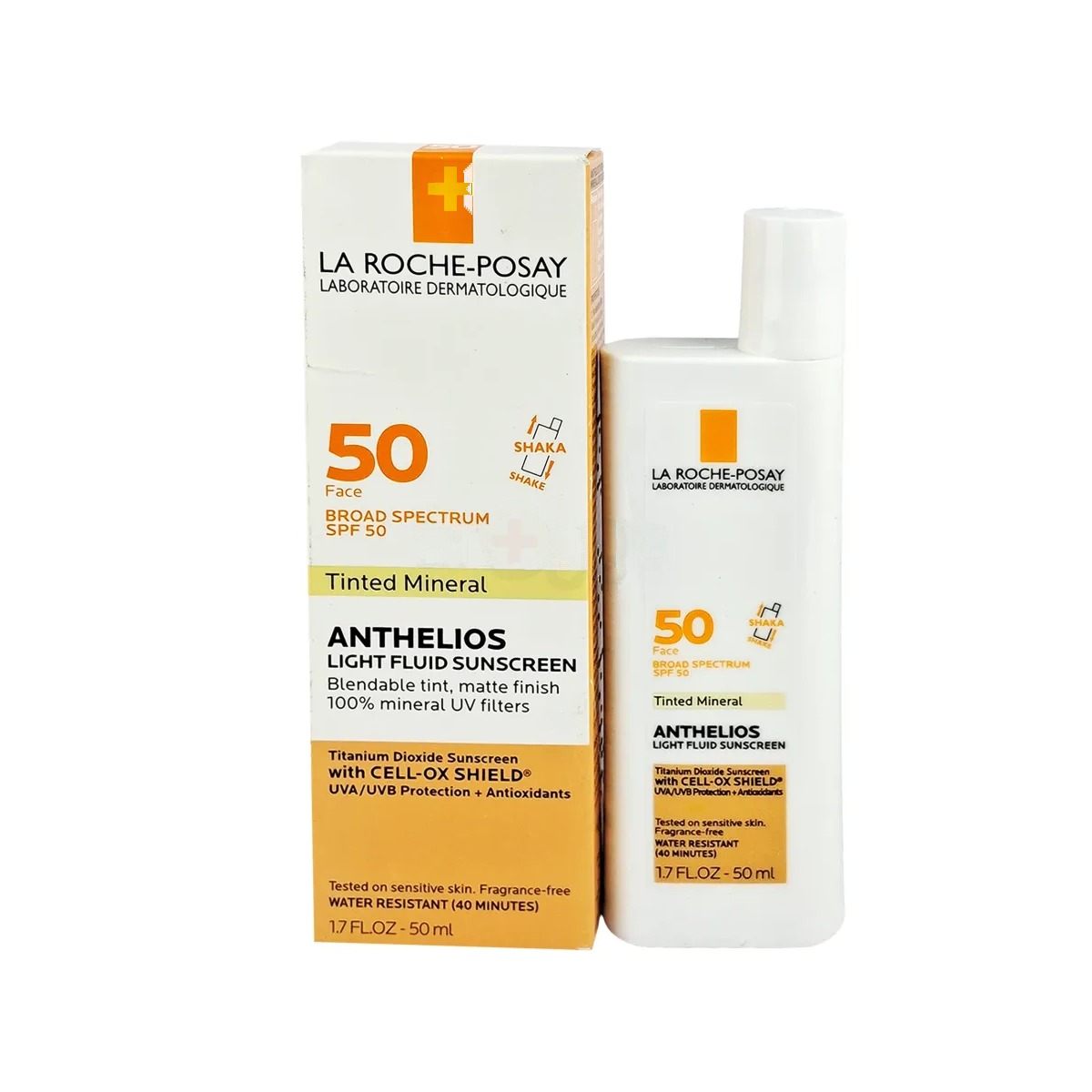 La Roche-Posay Anthelios Tinted Mineral Light Fluid Sunscreen SPF 50 with Cell-Ox Shield – Face, 50ml (Made in France)