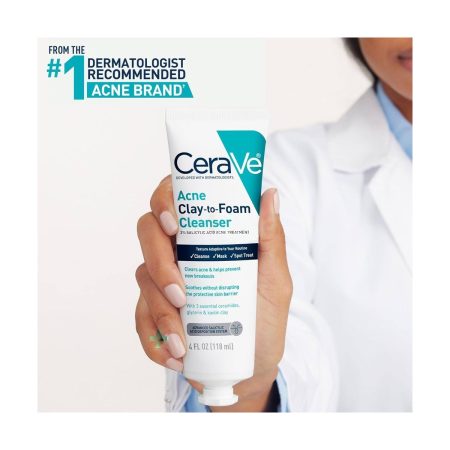 CeraVe Acne Clay-to-Foam Facial Cleanser 118ml