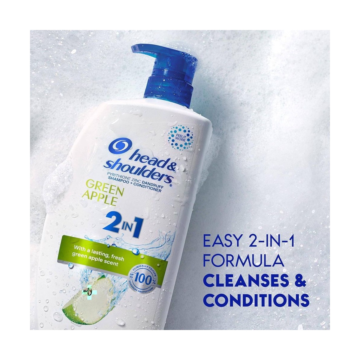 Head & Shoulders Green Apple Anti-Dandruff 2-in-1 Shampoo and Conditioner 835ml