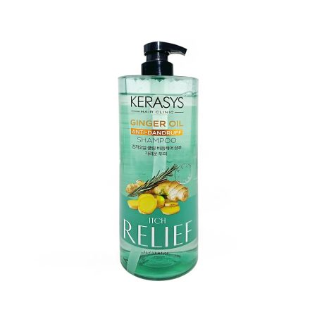 Kerasys Ginger Oil Itch Relief Cooling Anti-Dandruff Shampoo with Scalp Soothing Care, Deep Cleansing 1000ml