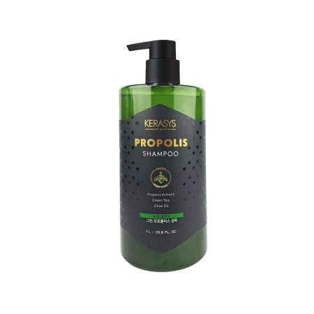 Kerasys Hair Clinic Green Propolis Scalp Cleansing Shampoo with Propolis Extract, Tea Tree & Olive Oil – 1000ml (Korea)