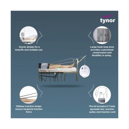 Tynor Pelvic Traction Kit G-24-M with Weight Bag – Adjustable Lumbar & Pelvic Traction Support