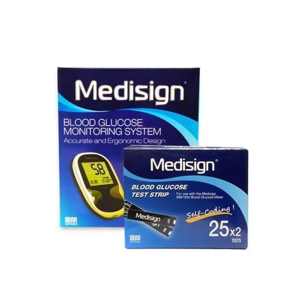 Medisign Blood Glucose Monitoring System MM1000 &  Medisign Blood Glucos Test Strips 25*2 Tests