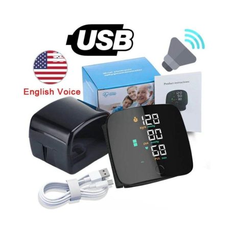 English Voice Portable LED Wrist Electronic Digital Blood Pressure Monitor