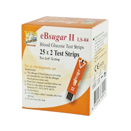 eBsugar II LS04 Blood Glucose Test Strips – 50 Pcs