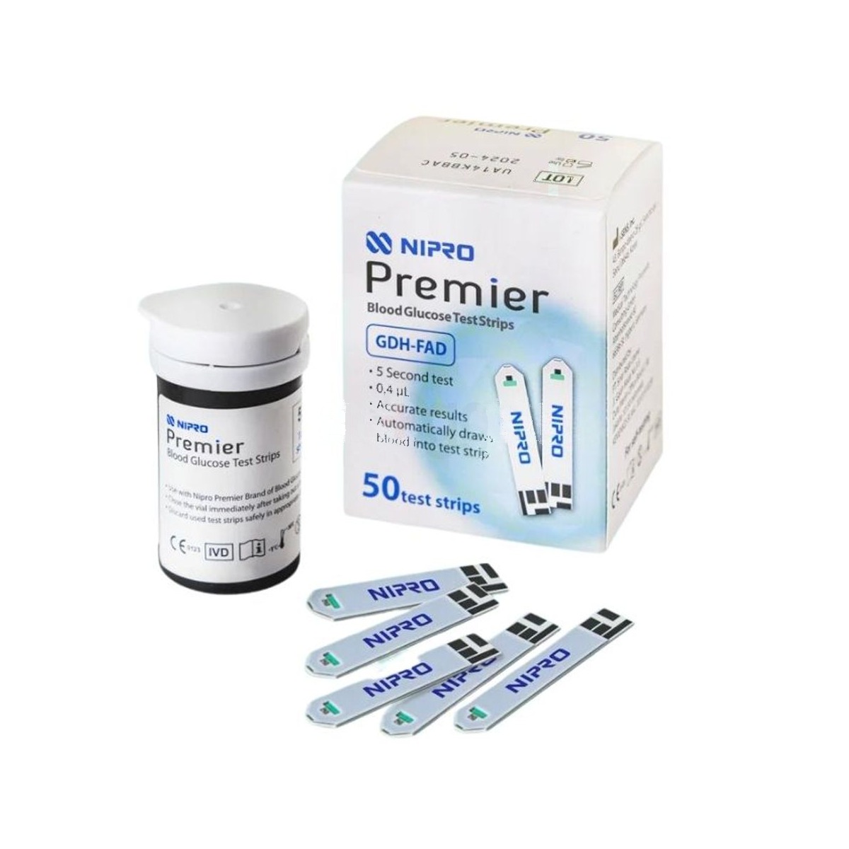 NIPRO Premier Blood Glucose Test Strips 50pcs