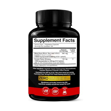 X Gold Health Maca+Panax Ginseng Ultra Concentrated 120 Capsules