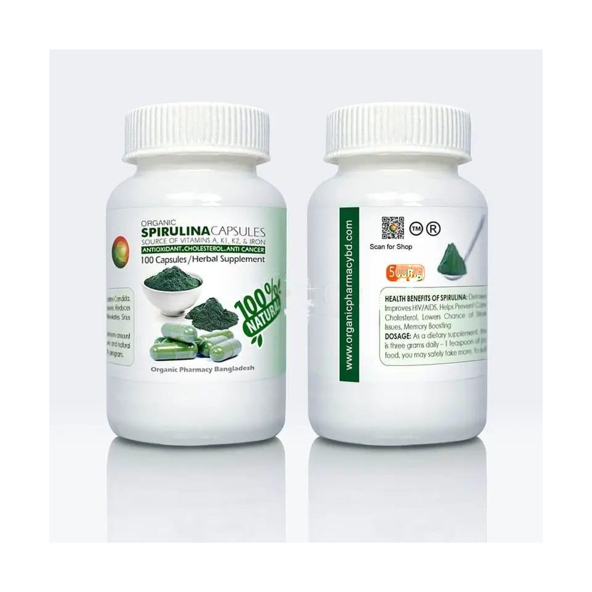 Spirulina Capsules 500mg