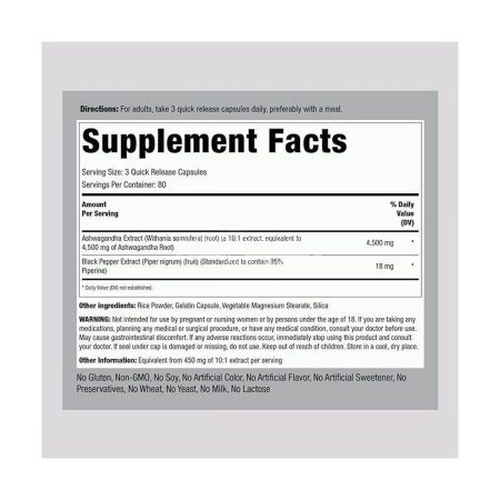 Ashwagandha Supplement 4500 mg | 240 Capsules