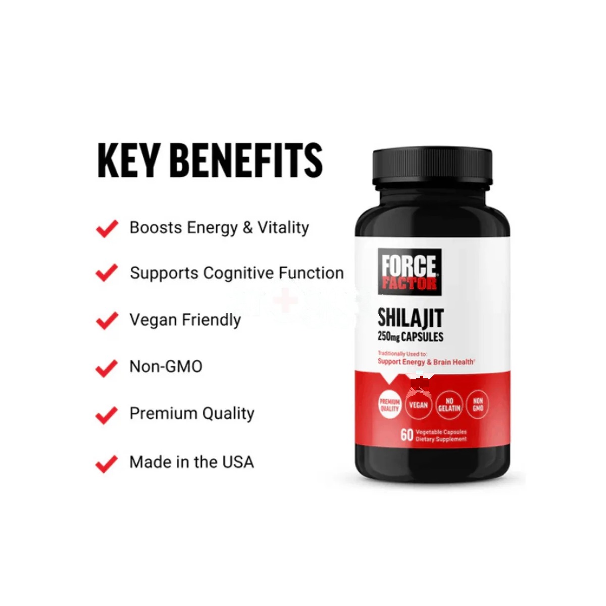 Force Factor Essentials Shilajit 60 Capsules