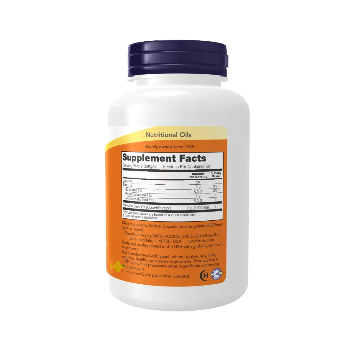 NOW Supplements, Pumpkin Seed Oil 1000 mg with Essential Fatty Acids and Phytosterols, Cold Pressed, 100 Softgels