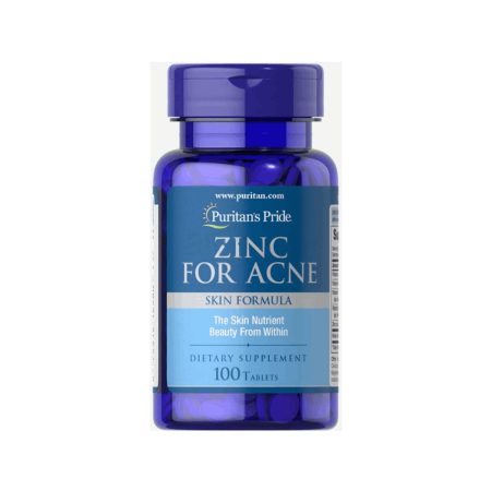 Puritan's Pride Zinc for Acne a Mineral for Immune Sytem Health 100 Tablets