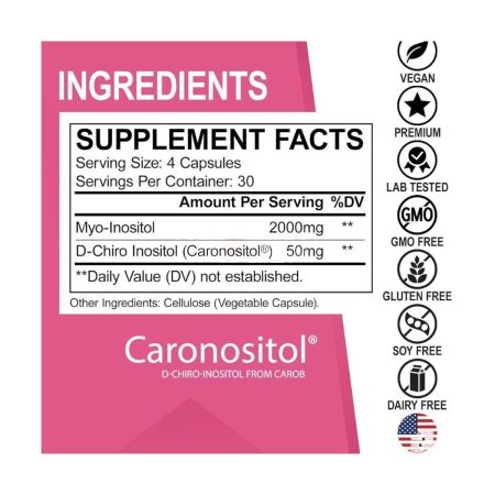 Dr. Bo Myo-Inositol & D-Chiro Inositol Supplement Capsules Fertility Supplements for Women 120 Capsules