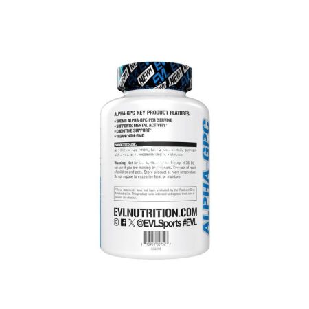 Evlution Nootropic Alpha GPC Choline Supplement Alpha GPC 600mg 30 Servings 60 Capsules