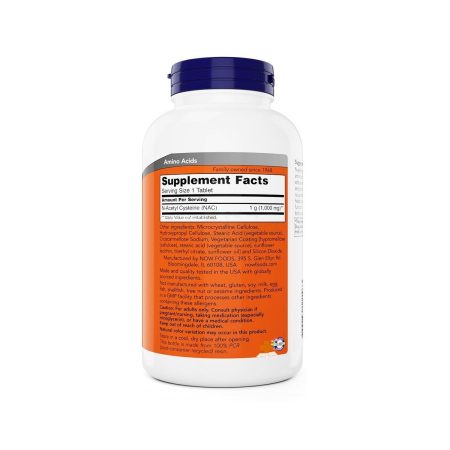 NOW Supplements, NAC (N-Acetyl-Cysteine) 1,000mg Free Radical Protection 120 Tablets