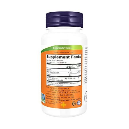 Now Foods Organic Spirulina Tablets, 100