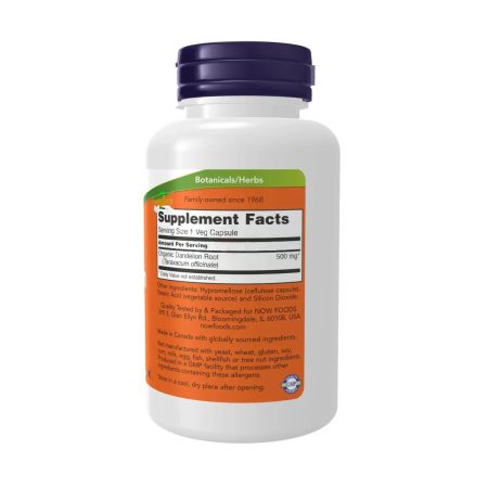 NOW Supplements, Dandelion Root 500 mg Herbal Supplement, 100 Veg Capsules