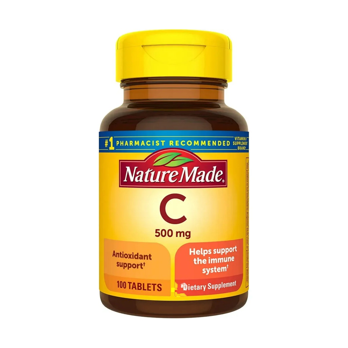Nature Made Vitamin-C 500mg Dietary Supplement for Immune Support 100 Tablets