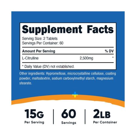 Nutricost L-Citrulline 2500mg, 60 Servings, 120 Tablets