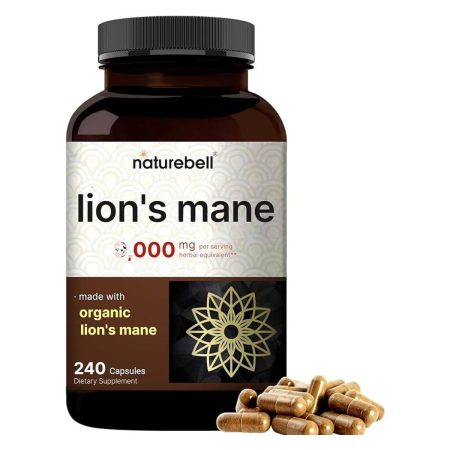 Naturebell Lions Mane Supplement 9,000mg Per Serving, 240 Capsules