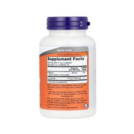NOW Foods, L-Citrulline, 750 mg, 90 Veg Capsules
