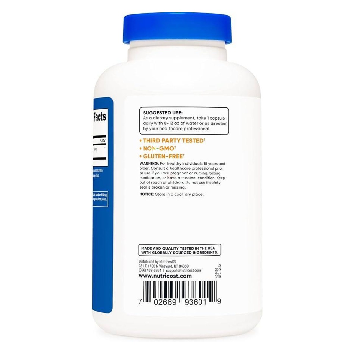 Nutricost Acetyl L-Carnitine 500mg, 180 Capsules - Non-GMO and Gluten Free