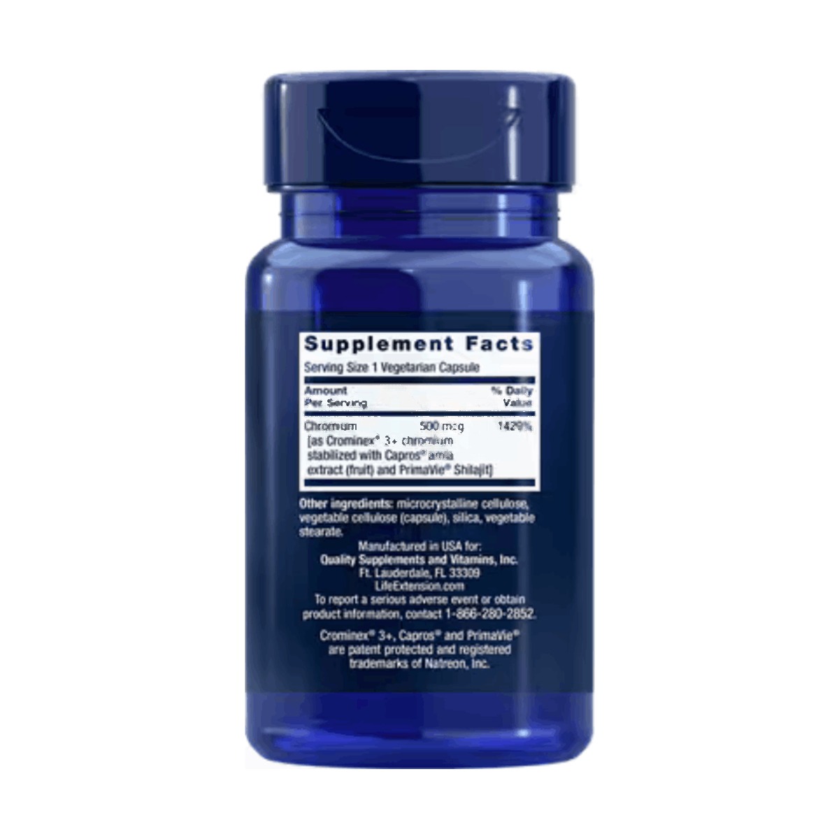 Optimized Chromium with Crominex 3+500 mcg, 60 vegetarian capsules