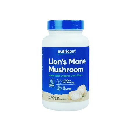 Nutricost Lion's Mane Mushroom Capsules 2100mg, 30 Servings , Vegetarian, Gluten Free, 550mg Per Capsule, 90 Capsules