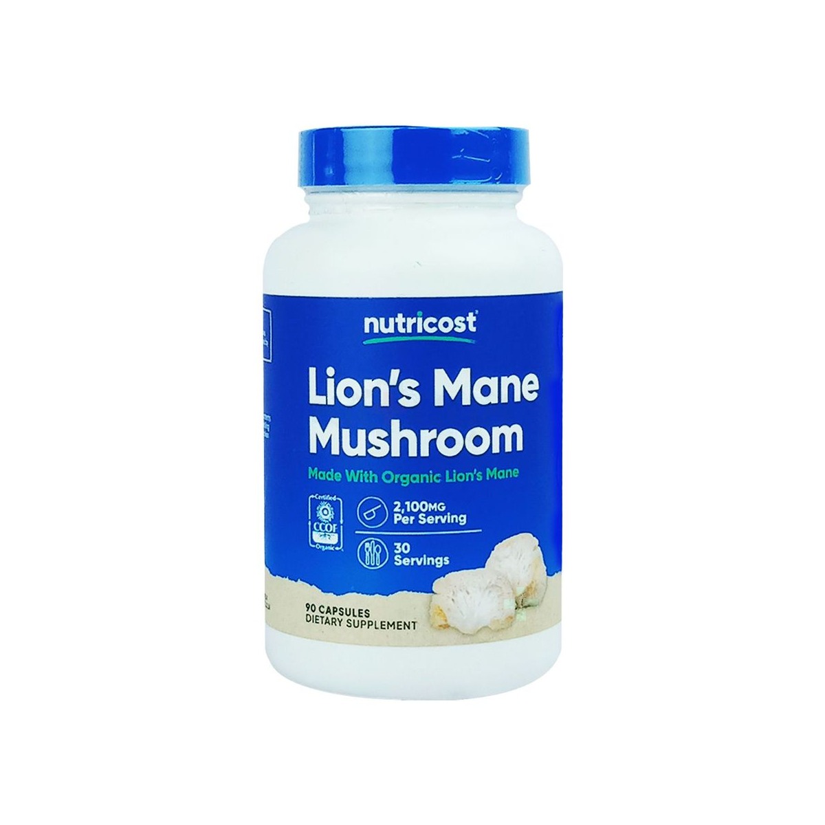 Nutricost Lion's Mane Mushroom Capsules 2100mg, 30 Servings , Vegetarian, Gluten Free, 550mg Per Capsule, 90 Capsules