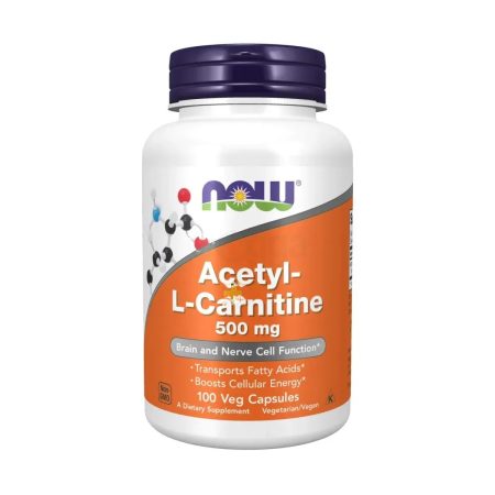 NOW Supplements, Acetyl-L Carnitine 500 mg, Amino Acid, Brain And Nerve Cell Function*, 100 Veg Capsules