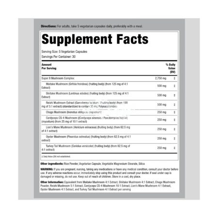 Piping Rock Mushroom Complex Capsules | 2750 mg | 150 Pills