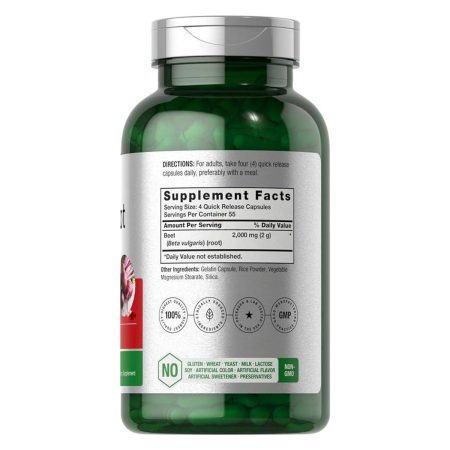Horbäach Beet Root Powder Capsules | 220 Pills | Herbal Extract