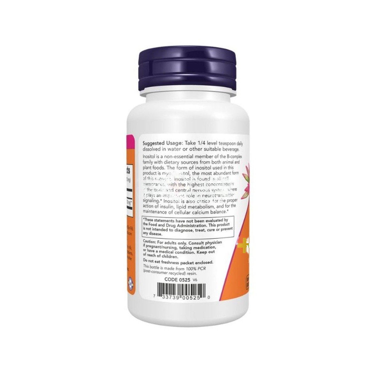 NOW Inositol Powder - Supports Healthy Membrane Function 227g